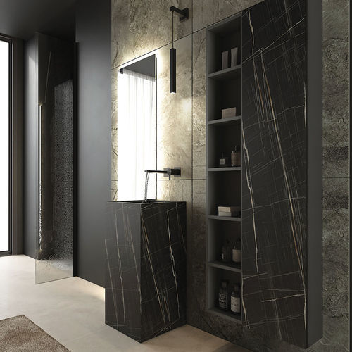 Wandhängendes Waschbecken - FL07 - LEGNOBAGNO - HPL / nach Maß / rechteckig