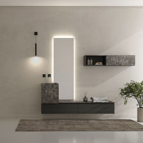 Wandhängender Waschtisch-Unterschrank - FL10 - LEGNOBAGNO - HPL / modern / mit Tür