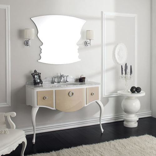 Freistehender Waschtisch-Unterschrank - GLAM 01 - LEGNOBAGNO - Holz / Chrom / Marmor