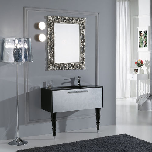 Wandhängender Waschtisch-Unterschrank - DEC&Ograve; D11 - LEGNOBAGNO - Holz / Glas / Stil