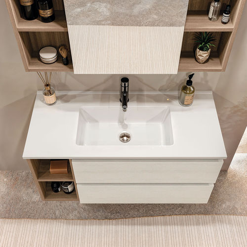 Wandhängender Waschtisch-Unterschrank - CUBIK 03 - LEGNOBAGNO - Ulme / Harz / modern
