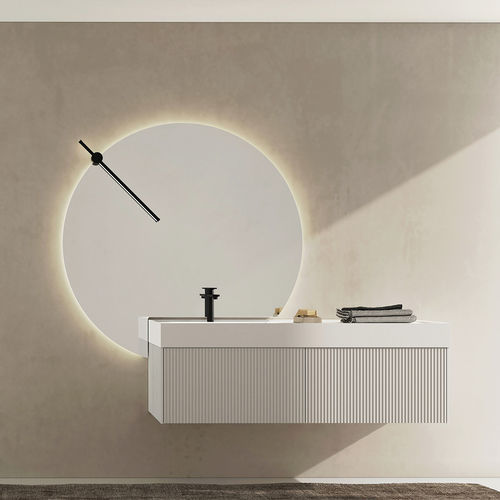 Wandhängender Waschtisch-Unterschrank - RT01 Rigato - LEGNOBAGNO - Eiche / HPL / modern