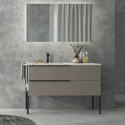 Freistehender Waschtisch-Unterschrank - RT05 Ruled - LEGNOBAGNO - Terrazzo / modern / ohne Tür