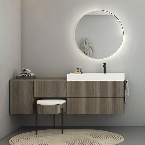Wandhängender Waschtisch-Unterschrank - RT07 Ruled - LEGNOBAGNO - Eiche / modern / ohne Tür