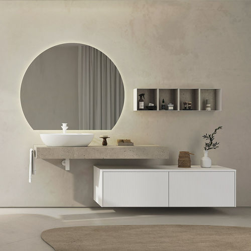 Wandhängender Waschtisch-Unterschrank - RT12 Canneted - LEGNOBAGNO - HPL / modern / ohne Tür