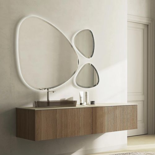 Wandhängender Waschtisch-Unterschrank - RT16 Canneted - LEGNOBAGNO - Eiche / HPL / modern