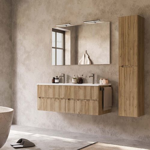 Wandmontierter Waschtisch-Unterschrank - VERSO VE.04  - LEGNOBAGNO - Holz / Keramik / modern