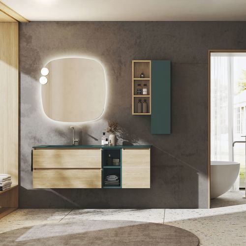 Wandmontierter Waschtisch-Unterschrank - UCO03 - LEGNOBAGNO - Eiche / modern / mit Tür