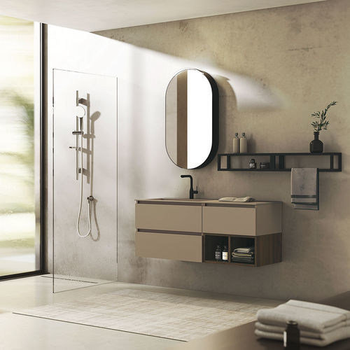 Wandhängender Waschtisch-Unterschrank - UCO04 - LEGNOBAGNO - Nussbaum / modern / ohne Tür