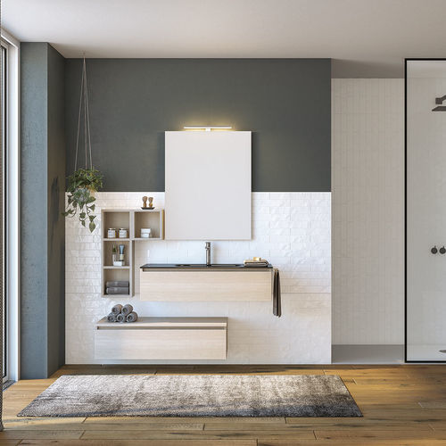 Wandhängender Waschtisch-Unterschrank - UCO08 - LEGNOBAGNO - Eiche / modern / ohne Tür