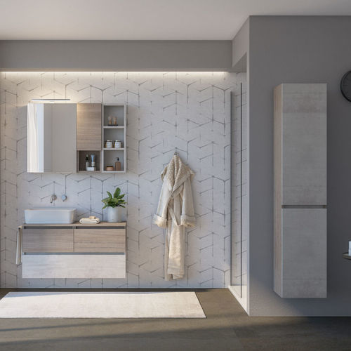 Wandhängender Waschtisch-Unterschrank - UCO17 - LEGNOBAGNO - Keramik / modern / mit Tür
