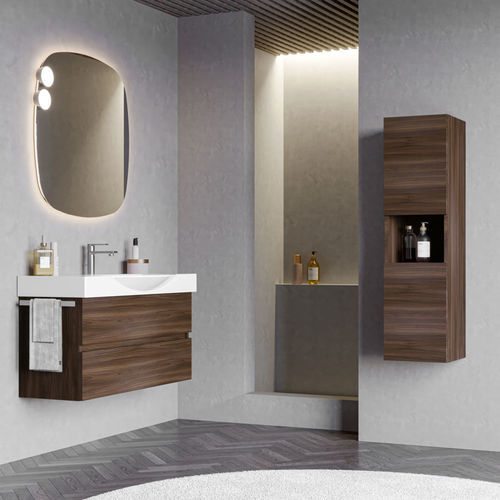 Wandhängender Waschtisch-Unterschrank - MANATTHAN M5 - LEGNOBAGNO - Keramik / modern / mit Tür