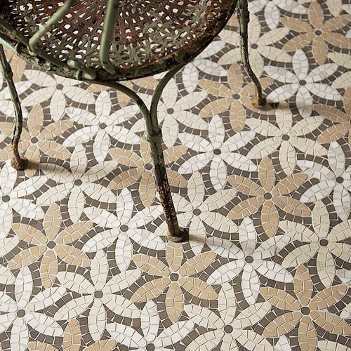 Marmor-Mosaikfliese - ARTISTIC : PRÉ DE FLEURS - LITHOS MOSAICO ITALIA - texturiert / für den Innenraum / Boden