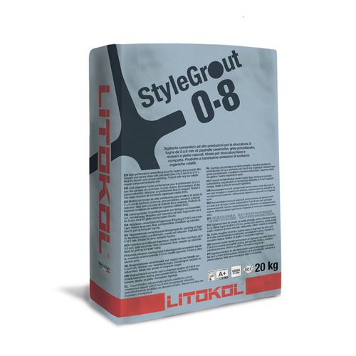 Hochleistungsklebemörtel - STYLEGROUT 0-8 - LITOKOL - Spachtel / für Fliesen / Pulver