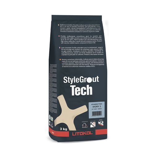 Spachtel-Klebemörtel - STYLEGROUT TECH - LITOKOL - für Fliesen / hydraulisch / Pulver