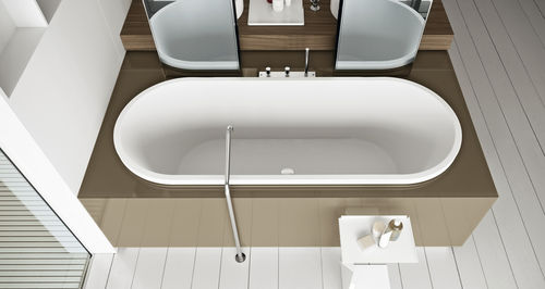 Ovale Badewanne - STREET - MAKRO - Corian® / Harz / Holz