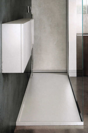 Rechteckige Duschwanne - SLIM - MAKRO - zum Aufstellen / bodengleich / Corian®