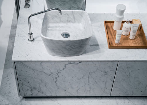 Aufsatzwaschbecken - LOOP - MAKRO - Marmor / Mineralwerkstoff / modern