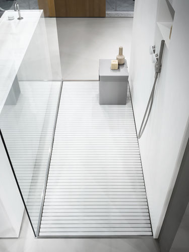 Rechteckige Duschwanne - STEEL - MAKRO - zum Fliesen / bodengleich / Aluminium