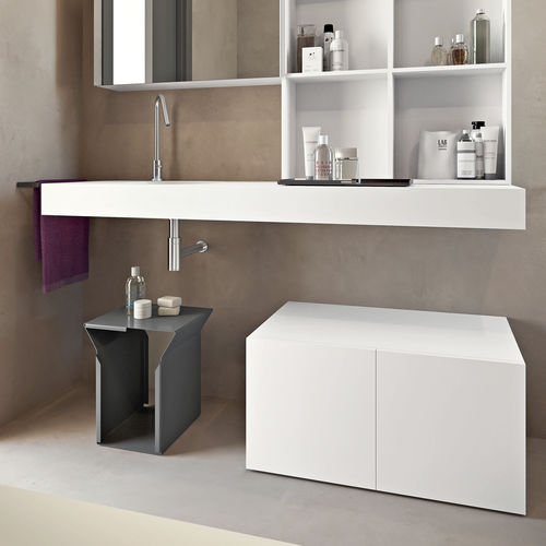 Doppelte Waschtischplatte - FLAT - MAKRO - Glas / Corian®