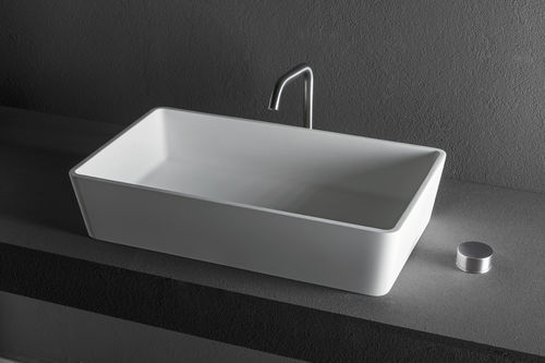 Aufsatzwaschbecken - ARTIC - MAKRO - Mineralwerkstoff / rechteckig / modern