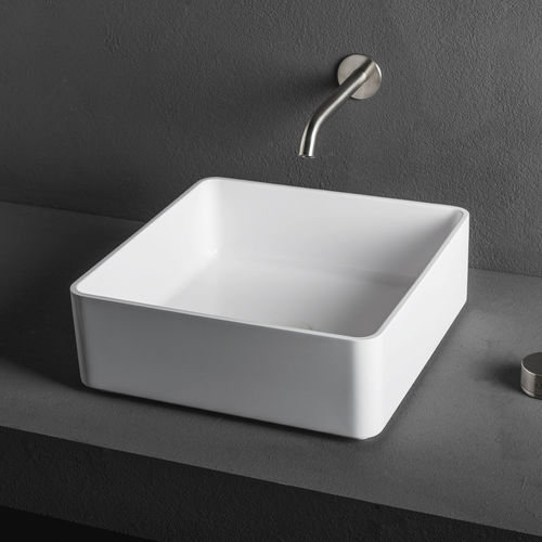 Aufsatzwaschbecken - MOOD: S/R - MAKRO - Verbundwerkstoff / quadratisch / modern