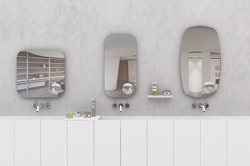 Wandmontierter Spiegel für Badezimmer - LENS - MAKRO - modern