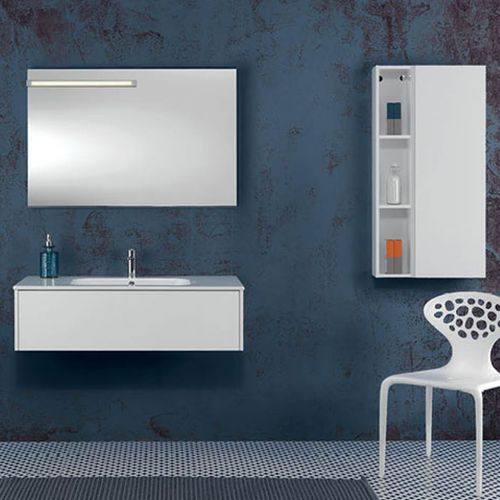 Wandhängender Waschtisch-Unterschrank - V53 - MOBILTESINO - Massivholz / Glas / modern