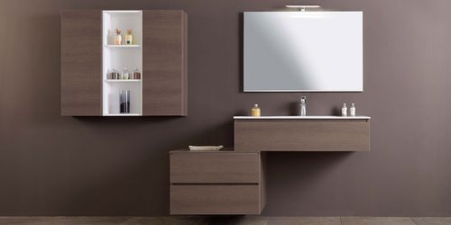 Wandhängender Waschtisch-Unterschrank - HD.12 - MOBILTESINO - Laminat / Keramik / modern