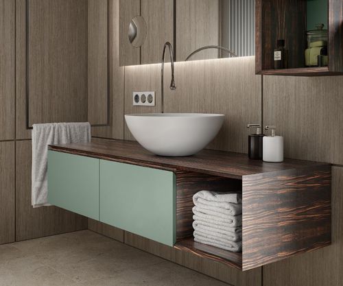 Aufsatzwaschbecken - GOLD BASIN  - MOMA DESIGN - Corian® / rund / ohne Öffnung