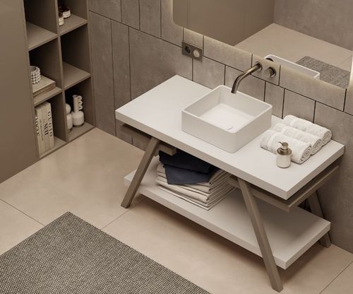 Freistehender Waschtisch-Unterschrank - PROVENCE - MOMA DESIGN - Holz / Corian® / modern