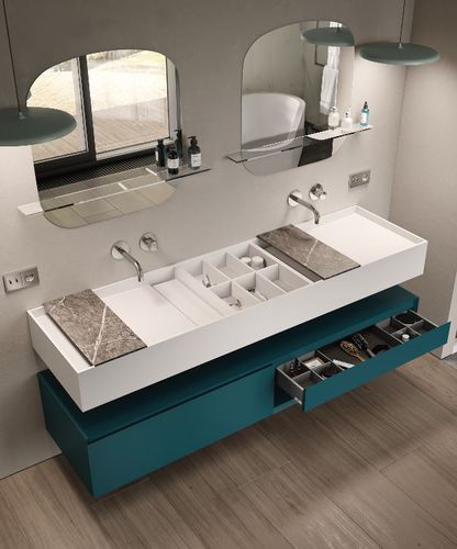 Moderner Badezimmer-Schrank - EVOLINE  - MOMA DESIGN - für Privatgebrauch / für Hotels / mattlackiertes Holz