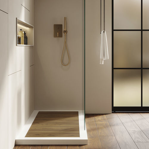 Rechteckige Duschwanne - ONE SHOWER - MOMA DESIGN - erhöht / Holz / rutschfest