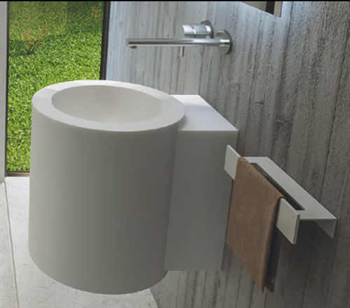 Wand-Waschbecken - MANITONDO - MOMA DESIGN - Corian® / nach Maß / rund