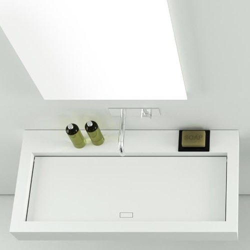 Wand-Waschbecken - PLANAR - MOMA DESIGN - Corian® / nach Maß / rechteckig
