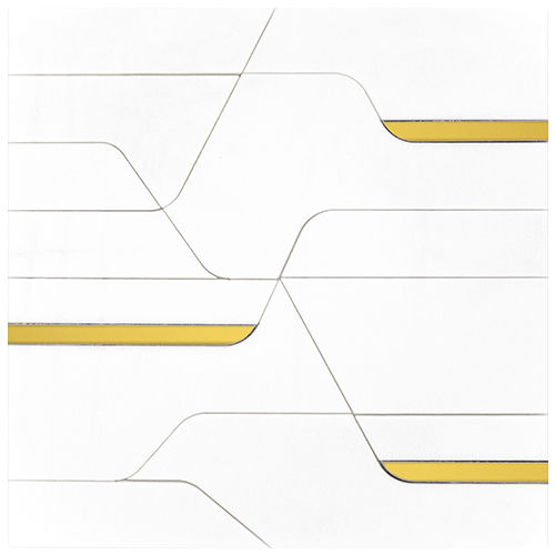 Marmorfliesen - CLARITY SLIM OFF THASSOS GOLD - MOSARTE - Metall / poliert / für den Innenraum