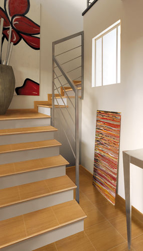 Viertelgewendelte Treppe - TOP LUNA - NUOVA CERAMICA CASA - Keramikstufen / modern / mit Setzstufen
