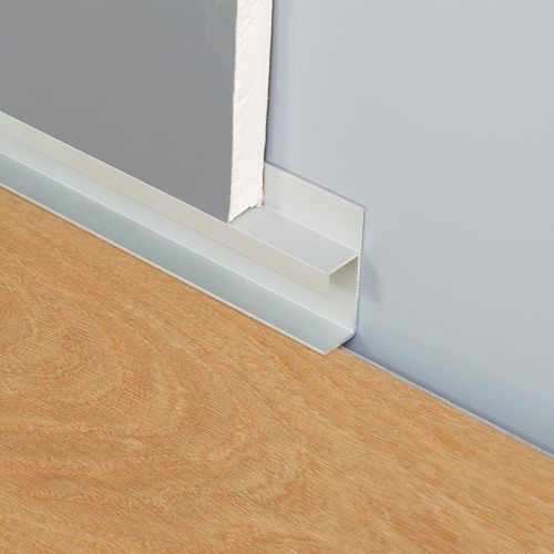 Weiße Zierleiste - PLANO PPS130 - PROFILITEC - silberfarben / schwarz / Aluminium