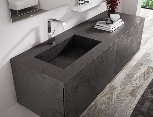Wandhängender Waschtisch-Unterschrank - LOUNGE LAM: 40 / 161 - PROGETTOBAGNO - Keramik / modern / mit Schubladen