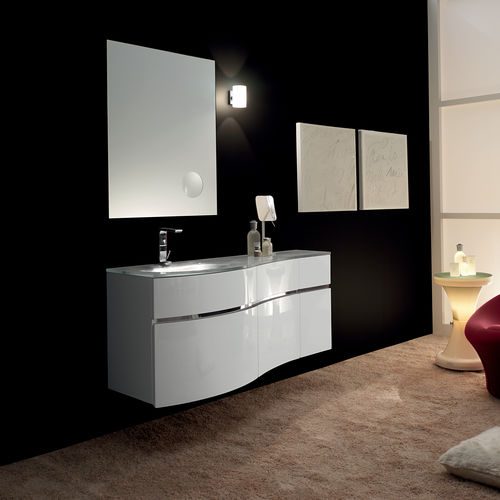 Wandhängender Waschtisch-Unterschrank - SINUA: 140  - PROGETTOBAGNO - Kristall / Edelstahl / modern