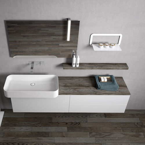 Wandhängender Waschtisch-Unterschrank - LOUNGE SLIM: 40 / 180 - PROGETTOBAGNO - Laminat / Keramik / modern