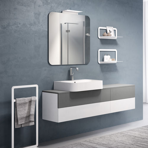 Wandhängender Waschtisch-Unterschrank - LOUNGE SLIM: 40 / 150 - PROGETTOBAGNO - Keramik / modern / mit Schubladen