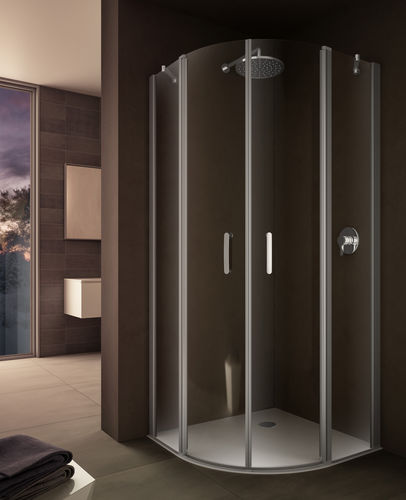 Glas-Duschkabine - LR - PROVEX - mit Pendeltür / für Eckeinbau / Transparentglas