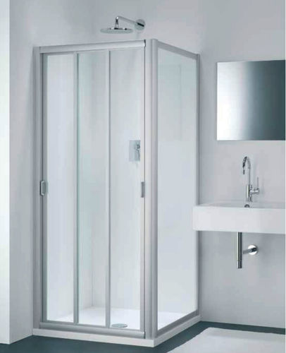 Glas-Duschkabine - FC + WC - PROVEX - Aluminium / mit Schiebetür / faltbar