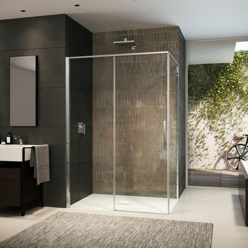Glas-Duschkabine - TN-1+TW - PROVEX - Aluminium / für Eckeinbau / für Privatgebrauch