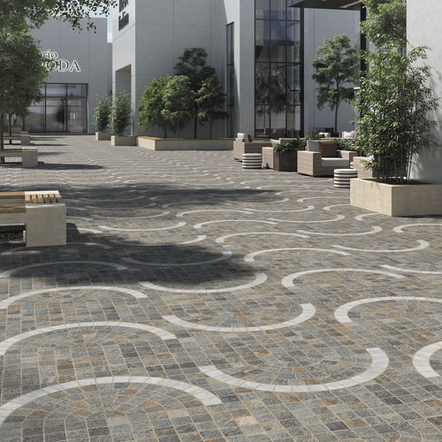 Feinsteinzeugfliesen - MULTICOLOR ARCO BIANCO - Ceramica Rondine - poliert / Struktur / für Außenbereich