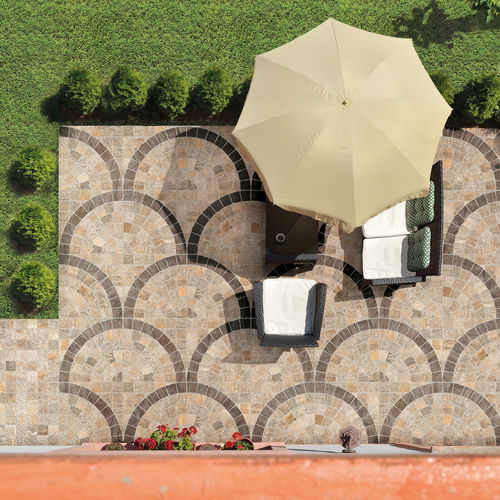 Feinsteinzeugfliesen - BEIGE - Ceramica Rondine - Struktur / für Außenbereich / für Garten