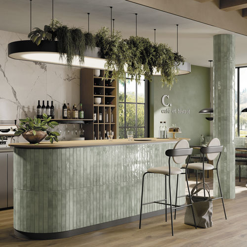 Feinsteinzeugfliesen - ACQUAMARINE - Ceramica Rondine - Hochglanz / für den Innenraum / für Küche