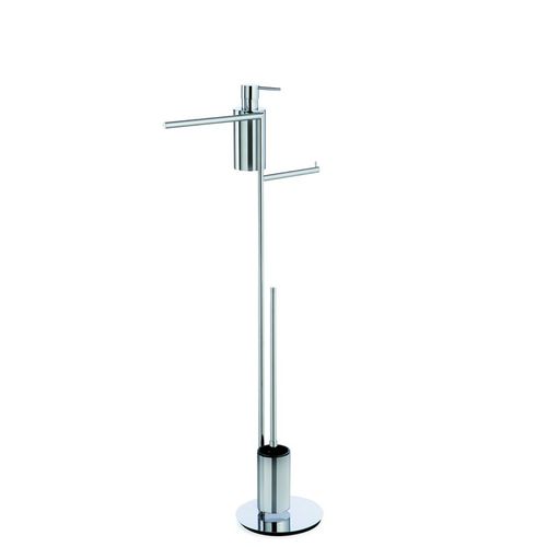 Messing-Toilettenbürste - 1250 - STILHAUS - bodenstehend / Multifunktion / mit Handtuchhalter