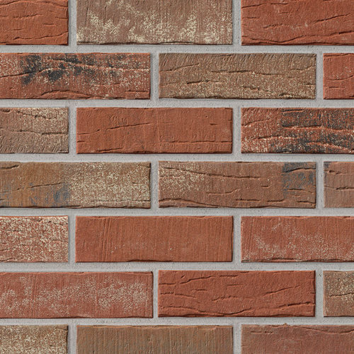Klinkerriemchen - 374 SHABBYROT  - STRÖHER - für Fassaden / verklebt / modern